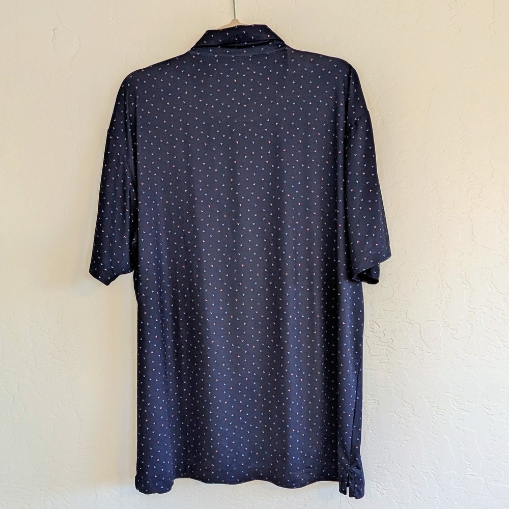 Callaway Opti-Dri Performance Navy Chevron Print Golf Polo Shirt Activewear - Picture 7 of 9